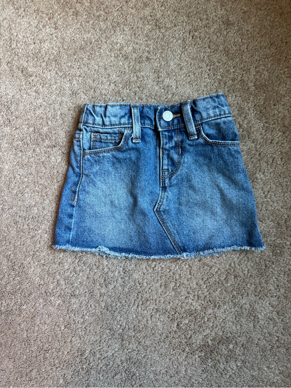 Old Navy Blue Denim Mini Skirt with Frayed Hem
